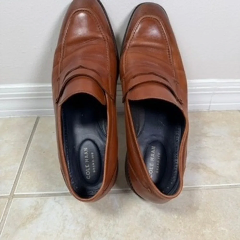Cole Haan Penny Loafer Mens 11 M British Tan Leather C29038 Moc Toe Dress Shoes